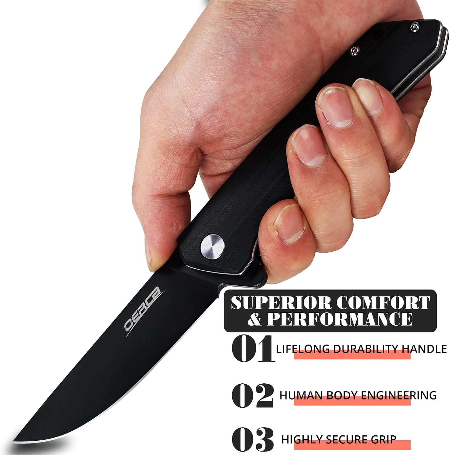 Cuchillo plegable 3.9" acero D2 mango G10 clip bolsillo