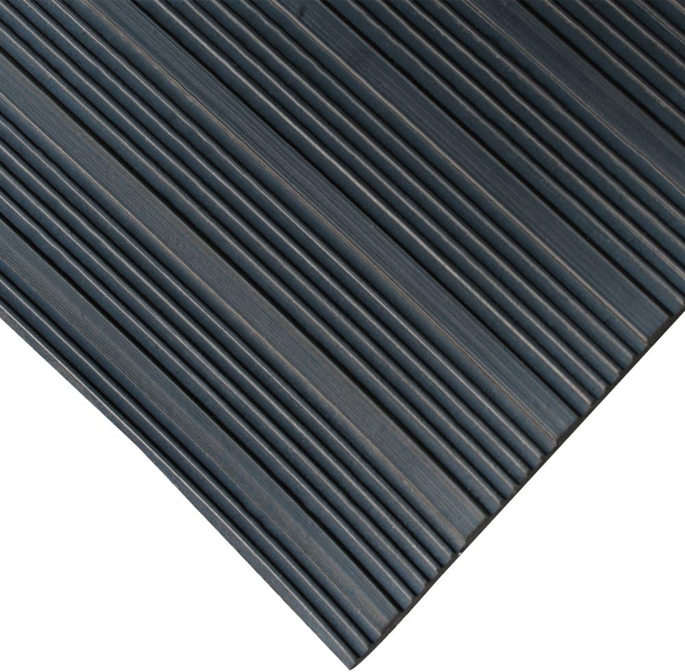 Alfombrilla goma corrugada 48pulg x 4x4ft color negro