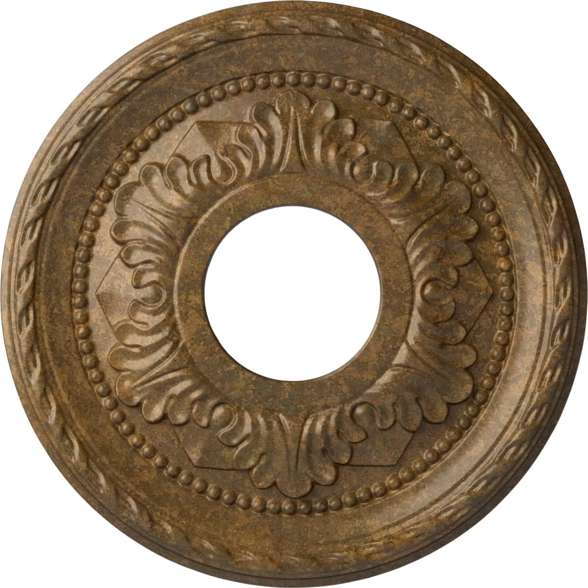 Medallón techo 12 1/8x3 1/2x1 bronce frotado