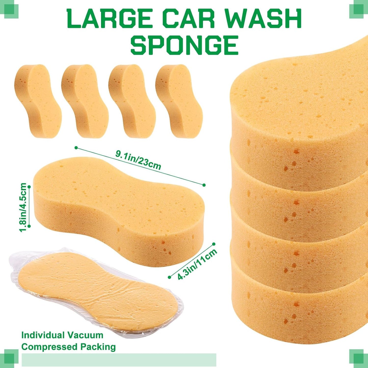 24 Pzas Esponjas Lavado Auto Espuma Gruesa Multiusos