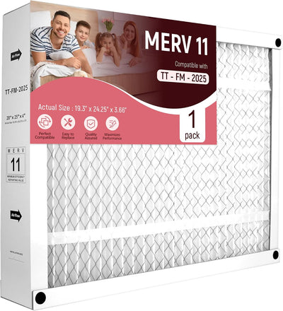 Filtro aire plegable MERV11 20x25x4pulg para toda la casa