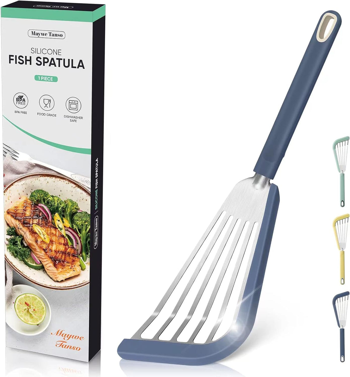 Espátula pescado silicona antiadherente cocina sin BPA