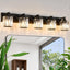 5 Luces Cristal Lámpara Baño Negro sobre Espejo E26