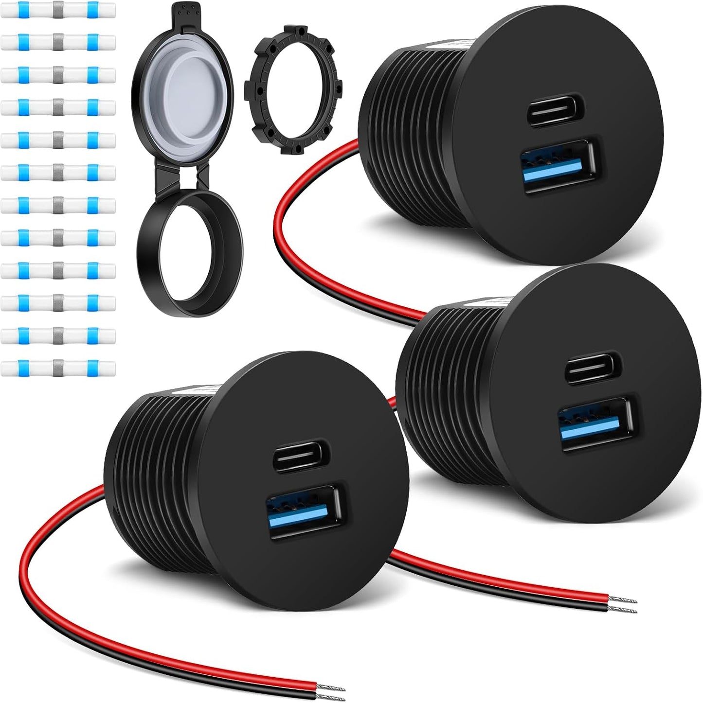 Toma USB RV 12V/24V 36W PD3.0 QC3.0 enchufe carga rápida
