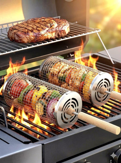 Cesta parrilla acero inox 2 pzas para verduras pescado y carne