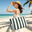 Bolsa natación mujer impermeable a rayas con cremallera