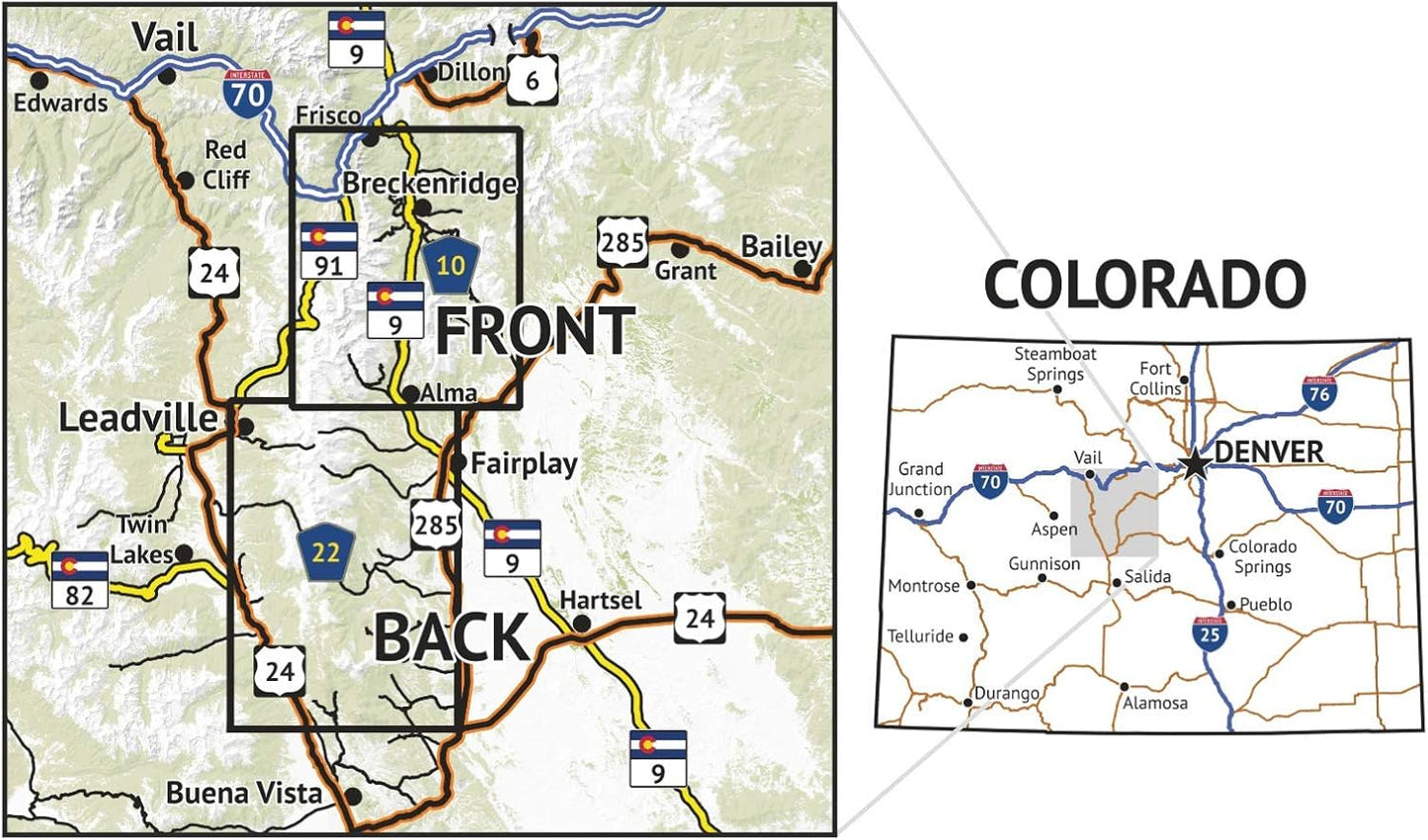 Mapa topográfico Colorado senderismo 2020