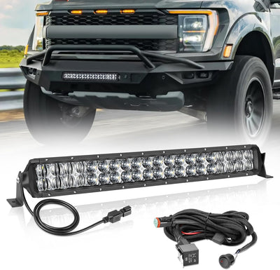 Barra Luz LED 20" 200W Doble Fila Spot Flood Offroad