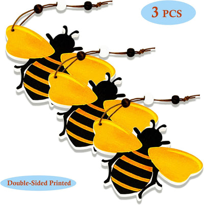 Adornos abejas madera decoración navidad colgantes 3 pzas