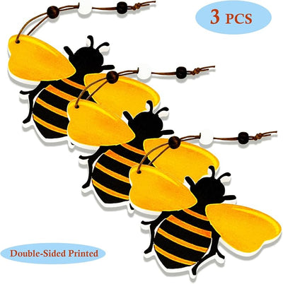 Adornos abejas madera decoración navidad colgantes 3 pzas