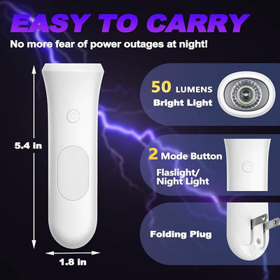 Farola emergencia 4en1 linterna led recargable enchufe pared