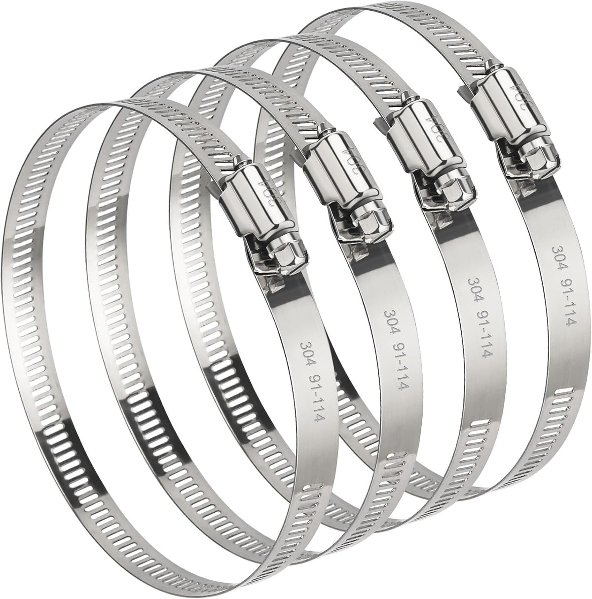 Abrazadera manguera 4 pulg acero inox 304 ajustable 3.5-4.3