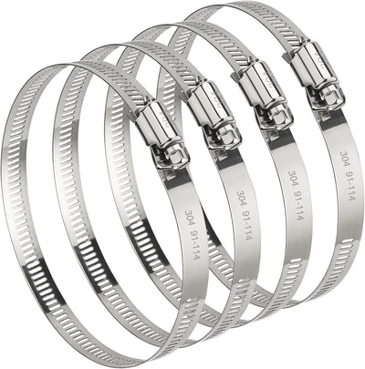Abrazadera manguera 4 pulg acero inox 304 ajustable 3.5-4.3
