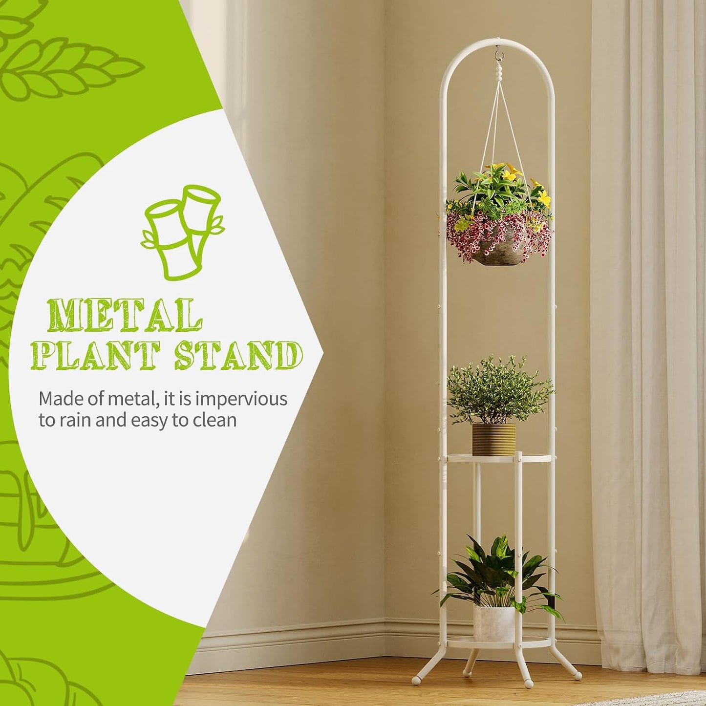 Soporte para plantas de metal 3 niveles interior exterior