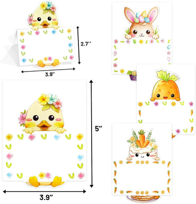 Tarjetas de Pascua Fancy Land con conejo, pollo y zanahoria, 24 unidades