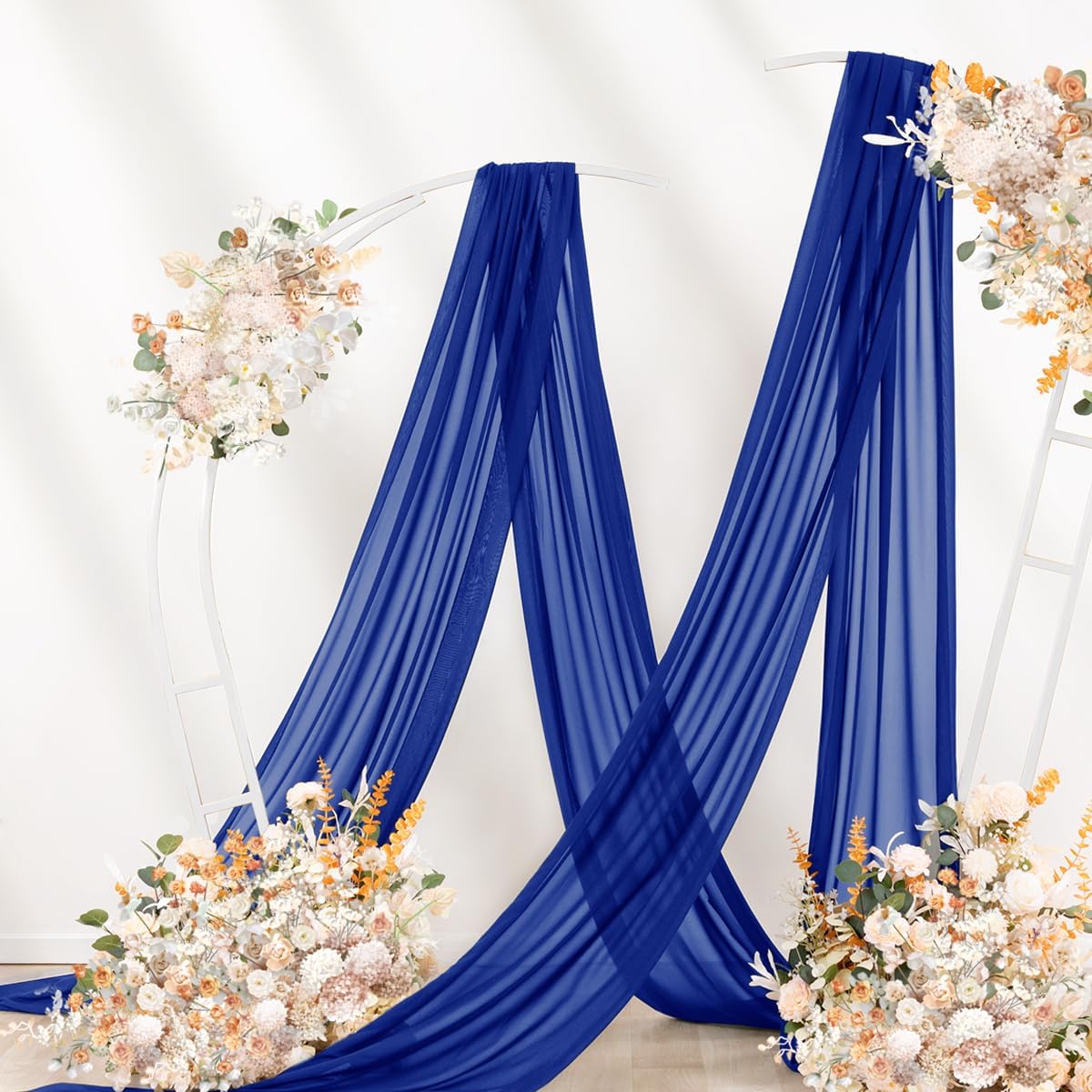 Telón fondo boda 29x20ft tela drapeada azul rey