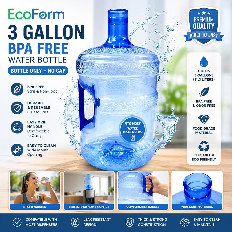 Botella agua sin BPA 3gal diseño compacto