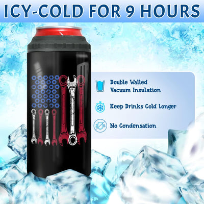 Vaso enfriador acero inox 12oz 4en1 regalo papá mamá