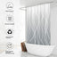 Cortina ducha gris degradado con ganchos 72x72