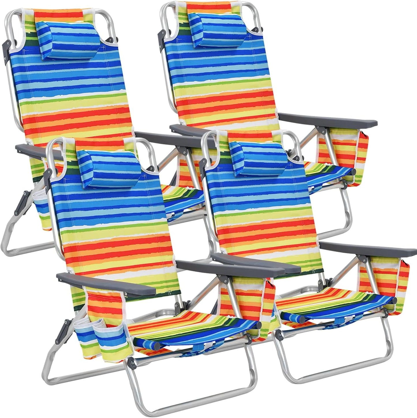 Silla playa camping con reposabrazos plegable