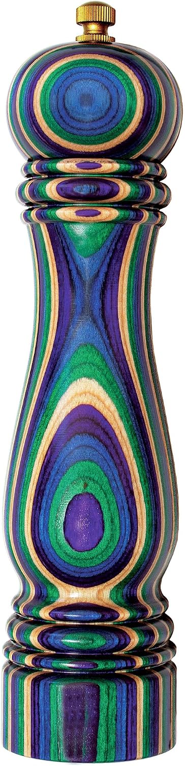 Molinillo pimienta madera colorida 8pulg acero inox ajustable