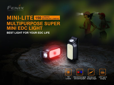 Linterna LED recargable EDC 150 lúmenes con USB-C