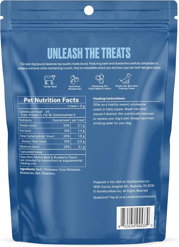 Golosinas para perros sabor carne res y arándanos sin artificiales