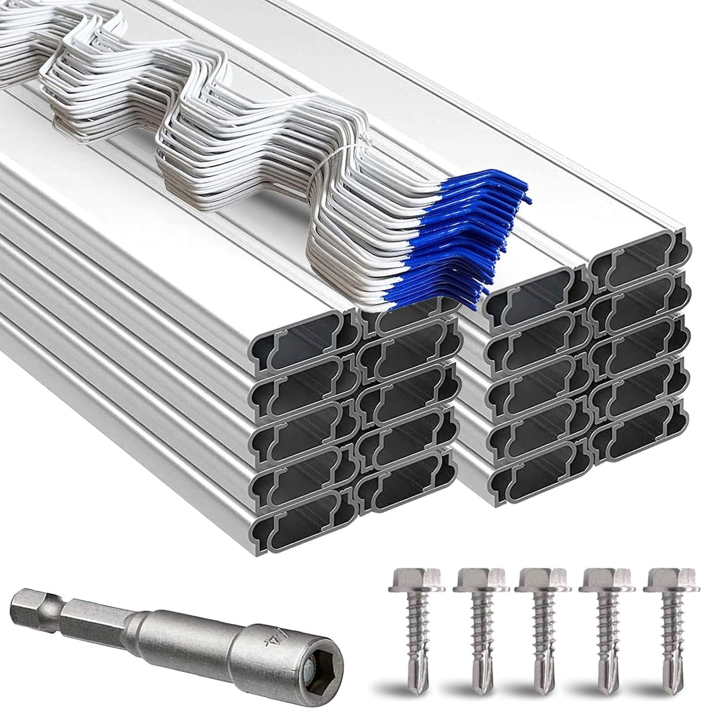 Alambre resorte PVC 6.6ft y canal U aluminio invernadero