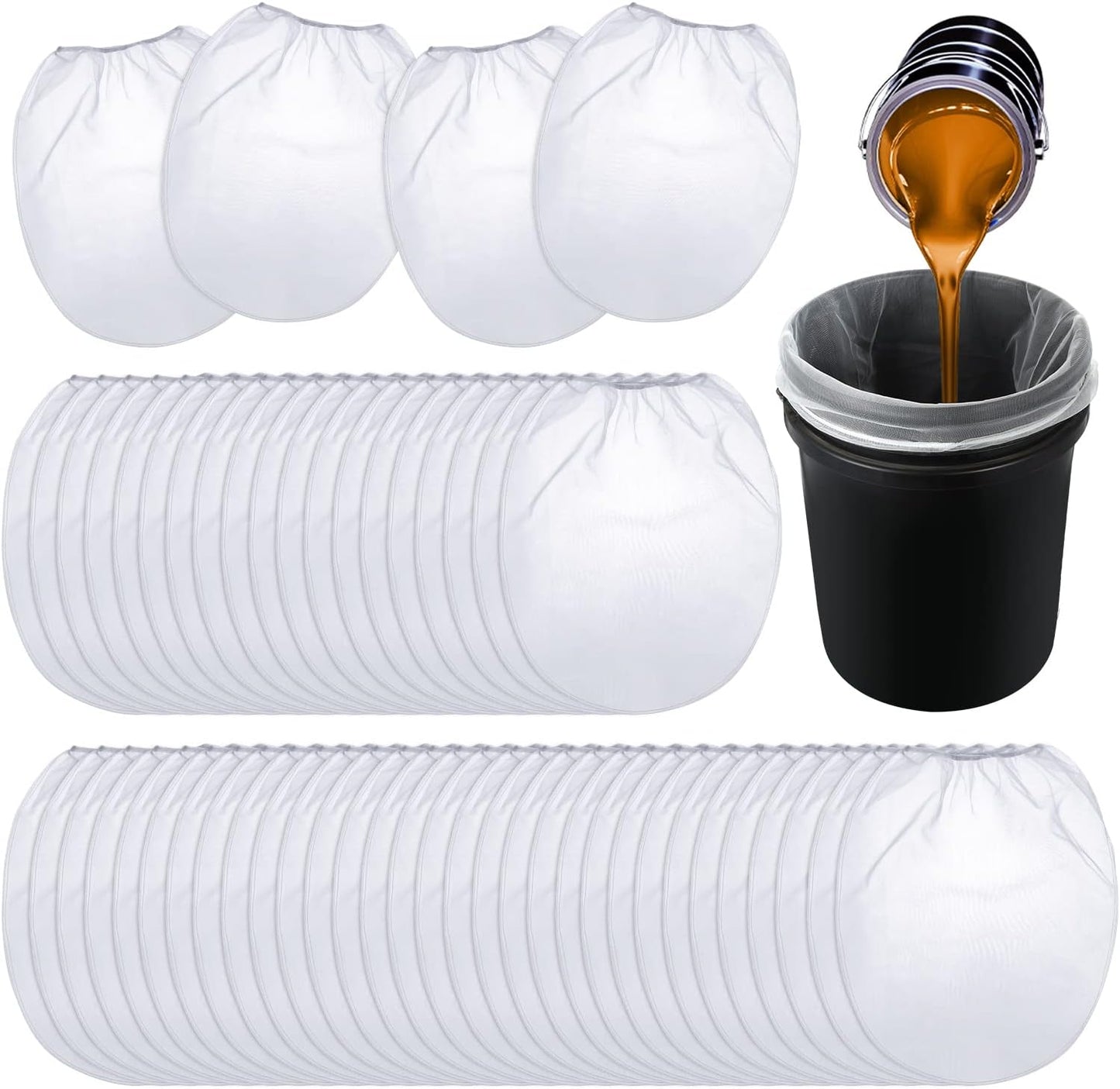 200 Bolsas Filtro Pintura 5gal Malla Fina Blanco