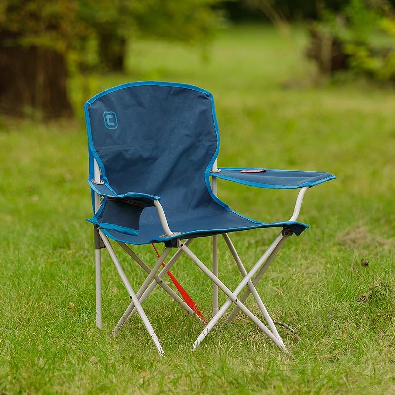 Silla plegable juvenil portavasos azul