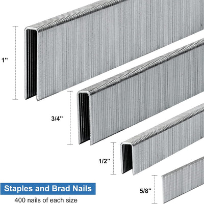 Grapas acero inox 1/4pulg clavos Brad 5/8pulg surtido