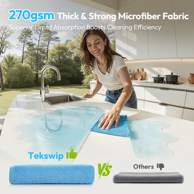 24 Pzas Paños Microfibra 12x12pulg Reutilizables Súper Absorbentes
