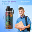 Botella agua aislada 18oz con popote doble pared para niños