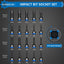 Set 20 llaves impacto Allen Hex Torx Star S2 acero 1/2pulg