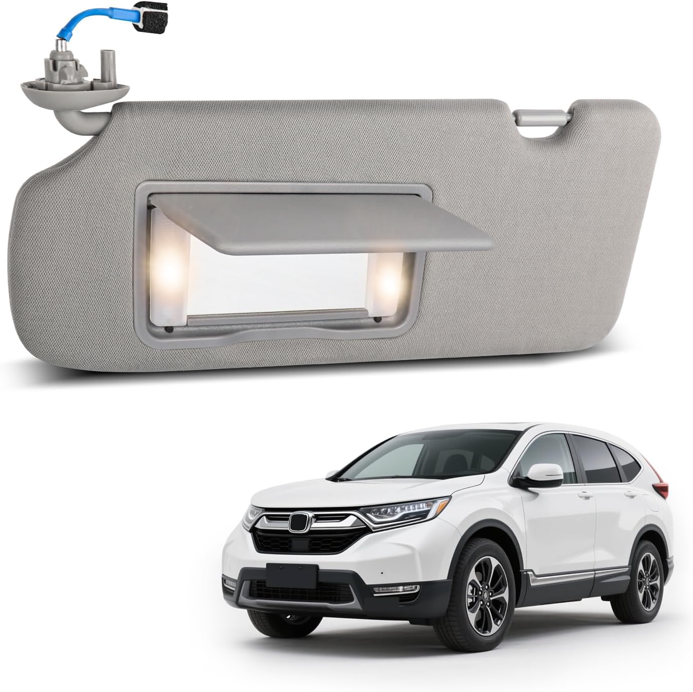 Visera solar conductor Honda CRV 17-22 espejo iluminado gris