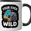 Taza cerámica para niño de 4 años negro/blanco cumpleaños 4