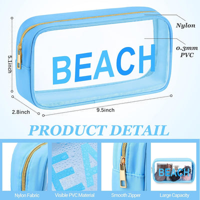 Bolsa maquillaje transparente 6 pzas impermeable viaje
