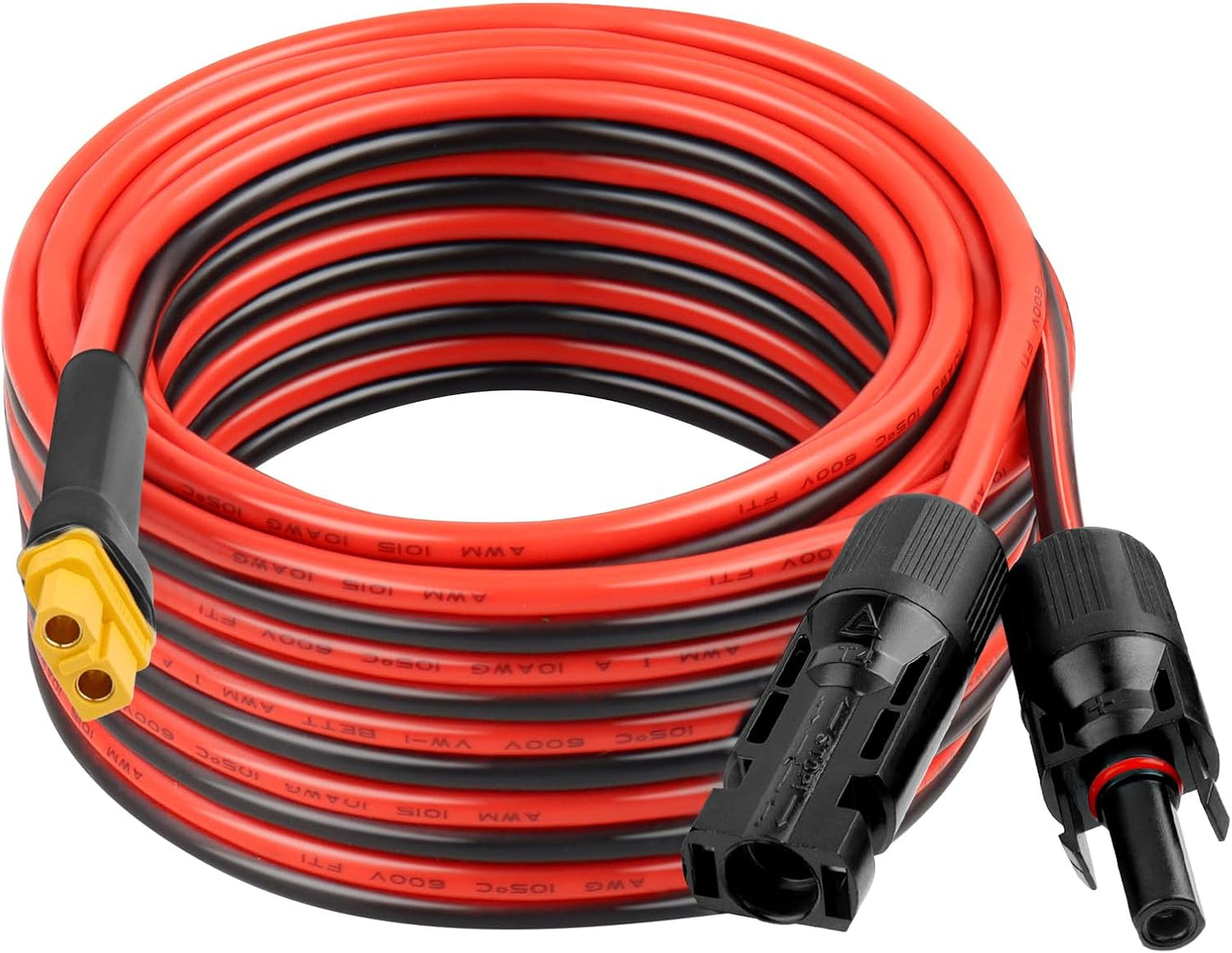 Cable solar XT60 30pies 10AWG 600V para paneles y baterías