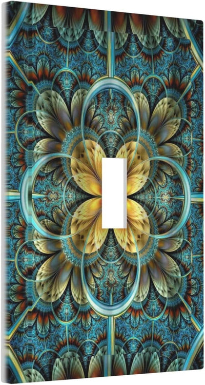 Cubierta interruptor mandala fractal boho 1 gang decorativa