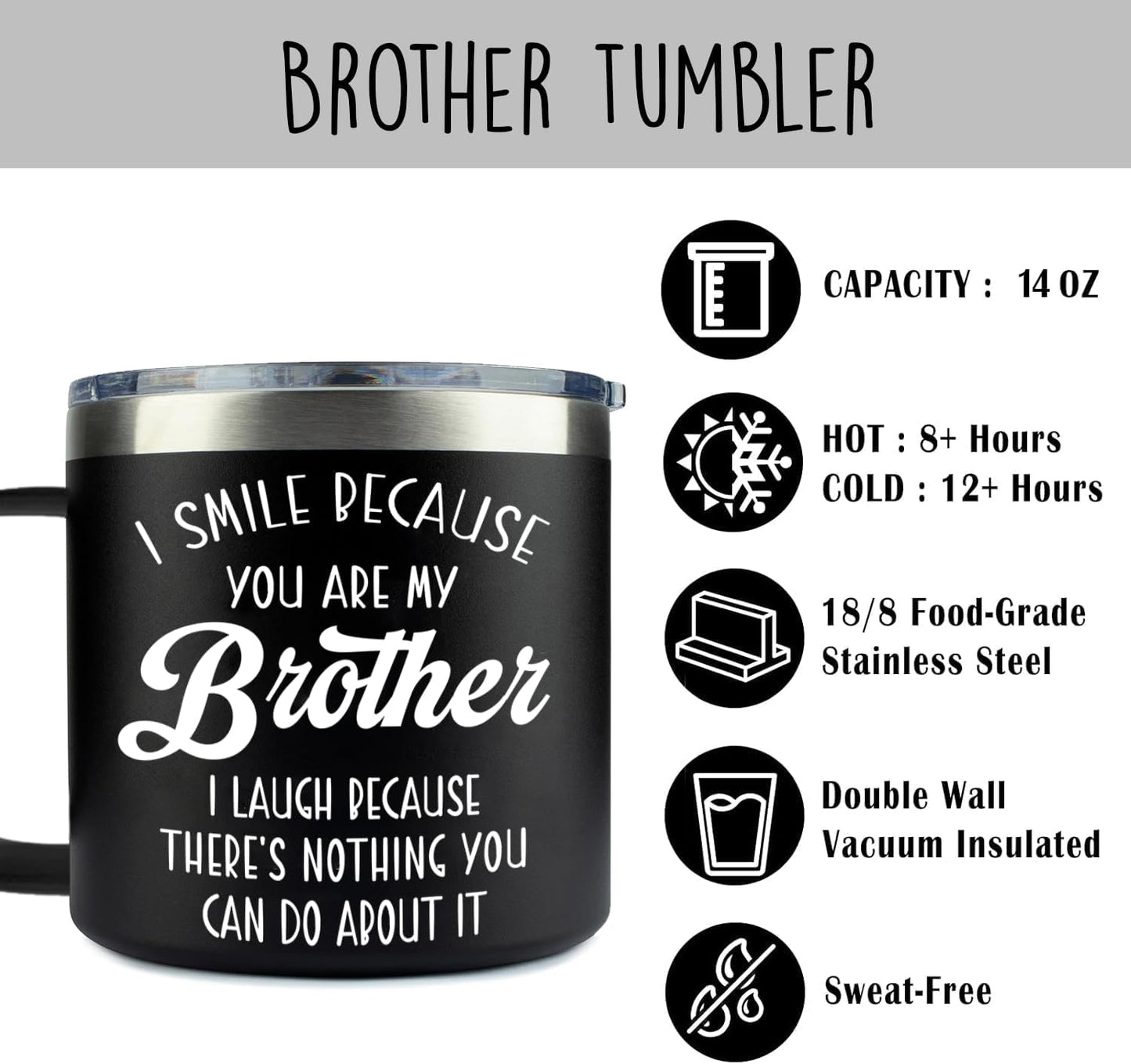 Vaso 14oz regalo Navidad hermano o hermana