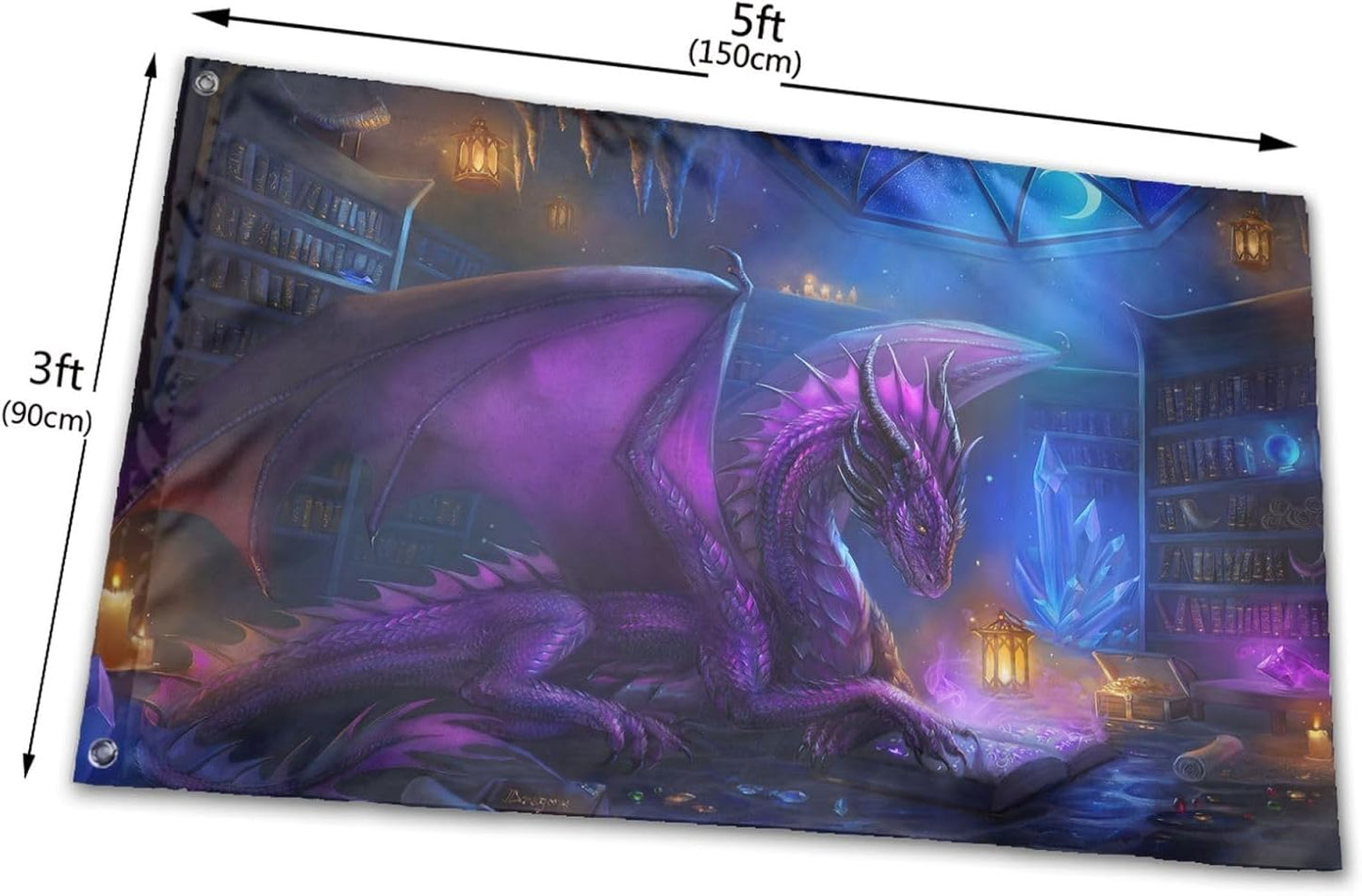 Bandera dragón morado 3x5ft decoración exterior