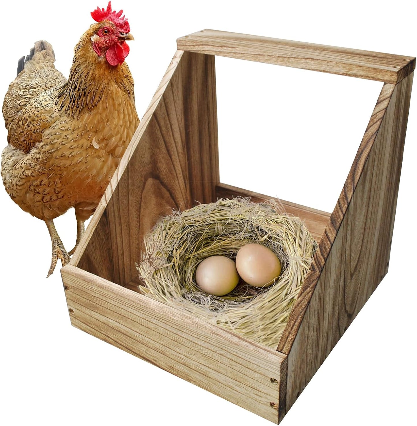 Caja nido de pollo madera un solo compartimento gallinero