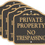 Señales No Trespassing 12x12pulg metal 4 Pzas negro