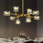 Candelabro cocina cristal Sputnik latón cepillado 8 luces