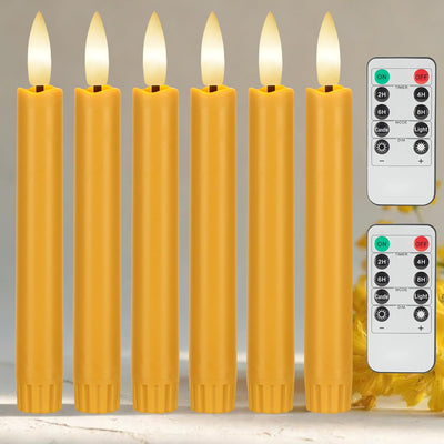 Velas LED cónicas amarillas sin llama 6.4pulg control remoto