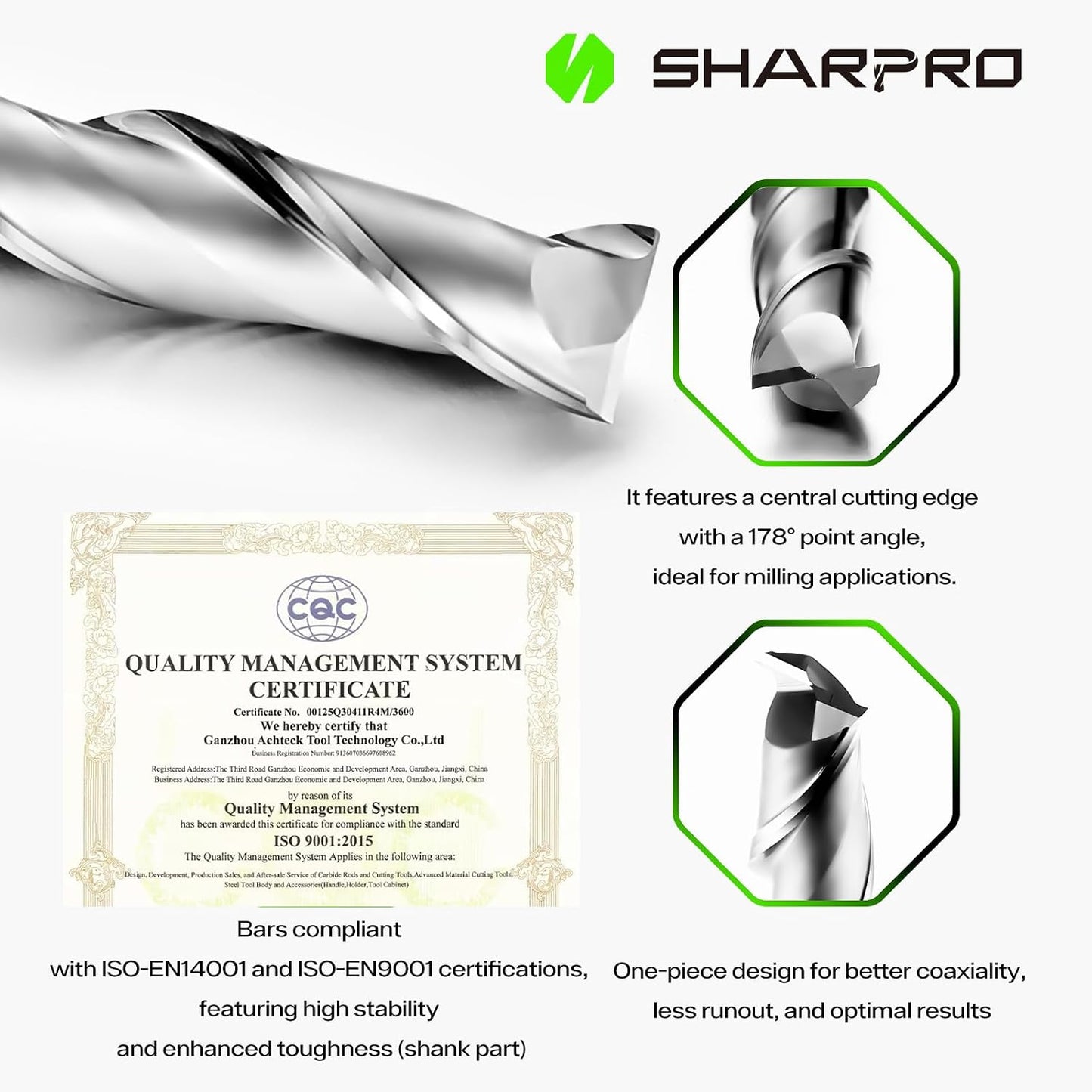 Broca enrutador espiral 1/4pulg corte ascendente 2-1/2pulg