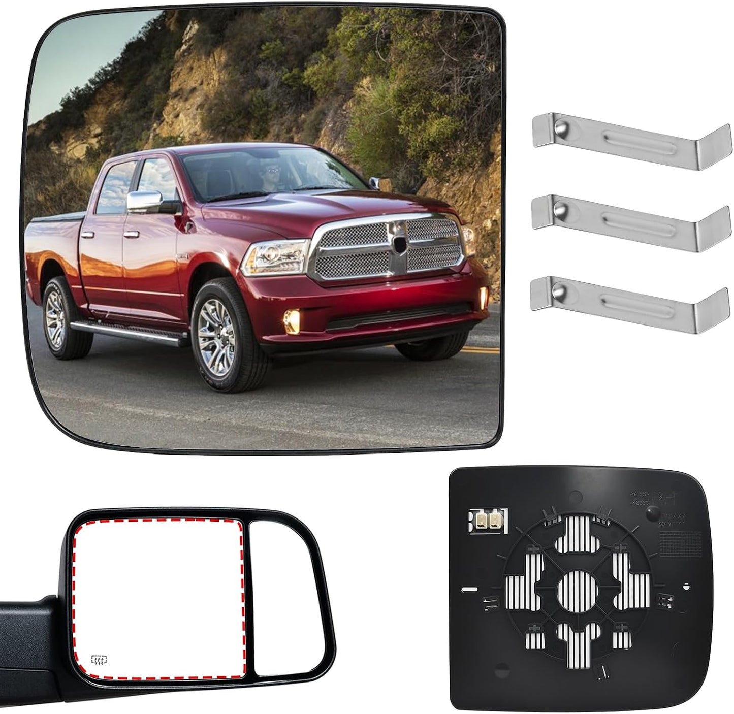 Espejo lateral derecho calefactado para Ram 1500-3500 10-20