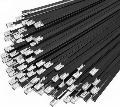 Bridas acero inox 11.8pulg set 100 resistentes auto e industria