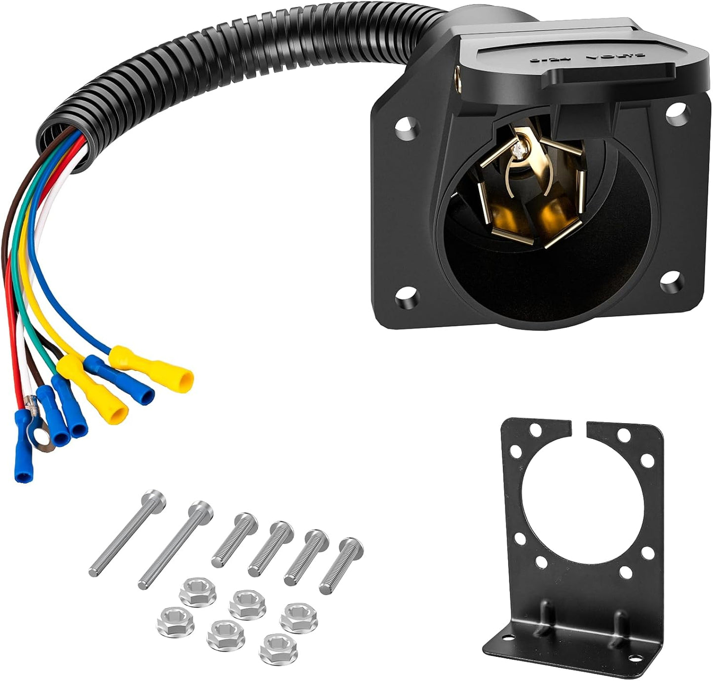 Enchufe remolque 7 vías con arnés cables soporte camión