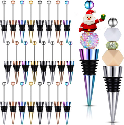 24 Tapones Vino con Cuentas Reutilizables 5 Colores
